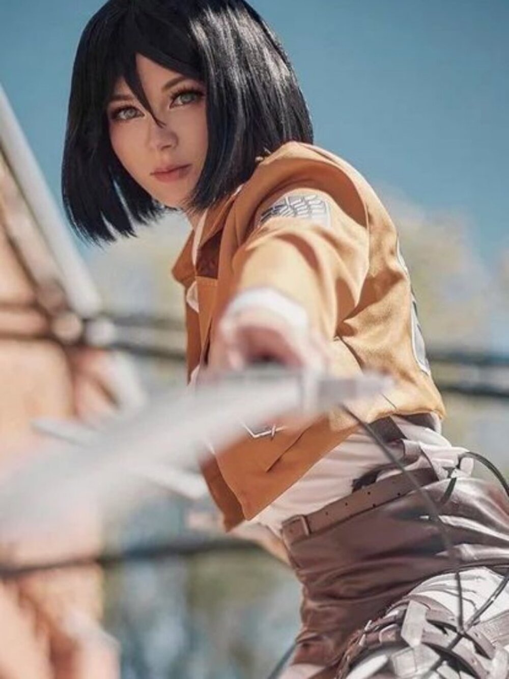 Mikasa Ackerman or Sasha Attack On Titans NWT Cosplay Costume Size S